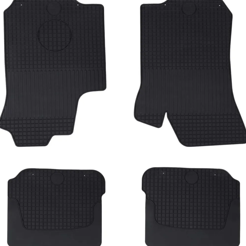 vidaXL Alfombrilla de Coche 4 pcs Negro Goma Best