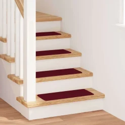 vidaXL Alfombrillas Antideslizantes para Escalera 15 pcs Burdeos Sale