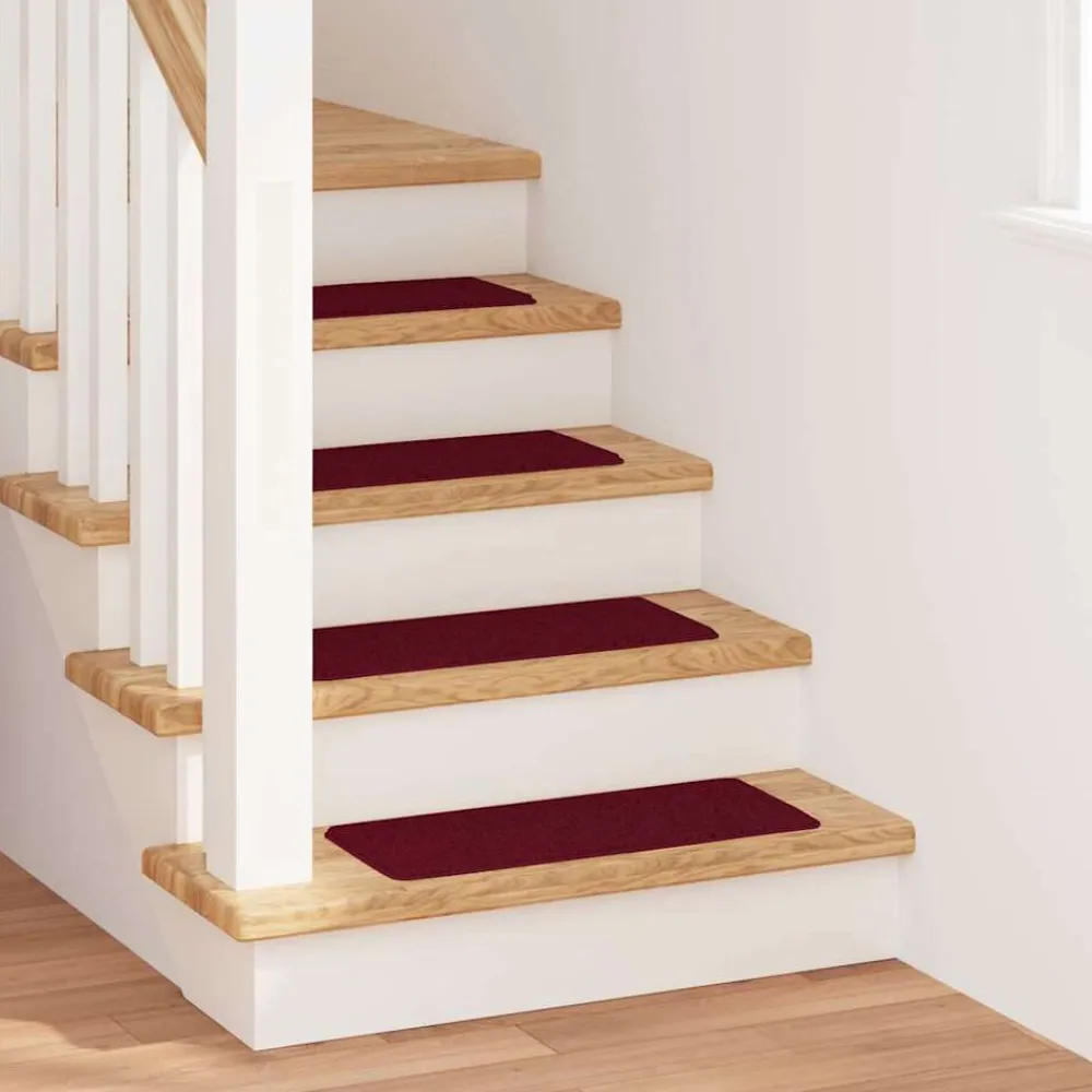 vidaXL Alfombrillas Antideslizantes para Escalera 15 pcs Burdeos Sale