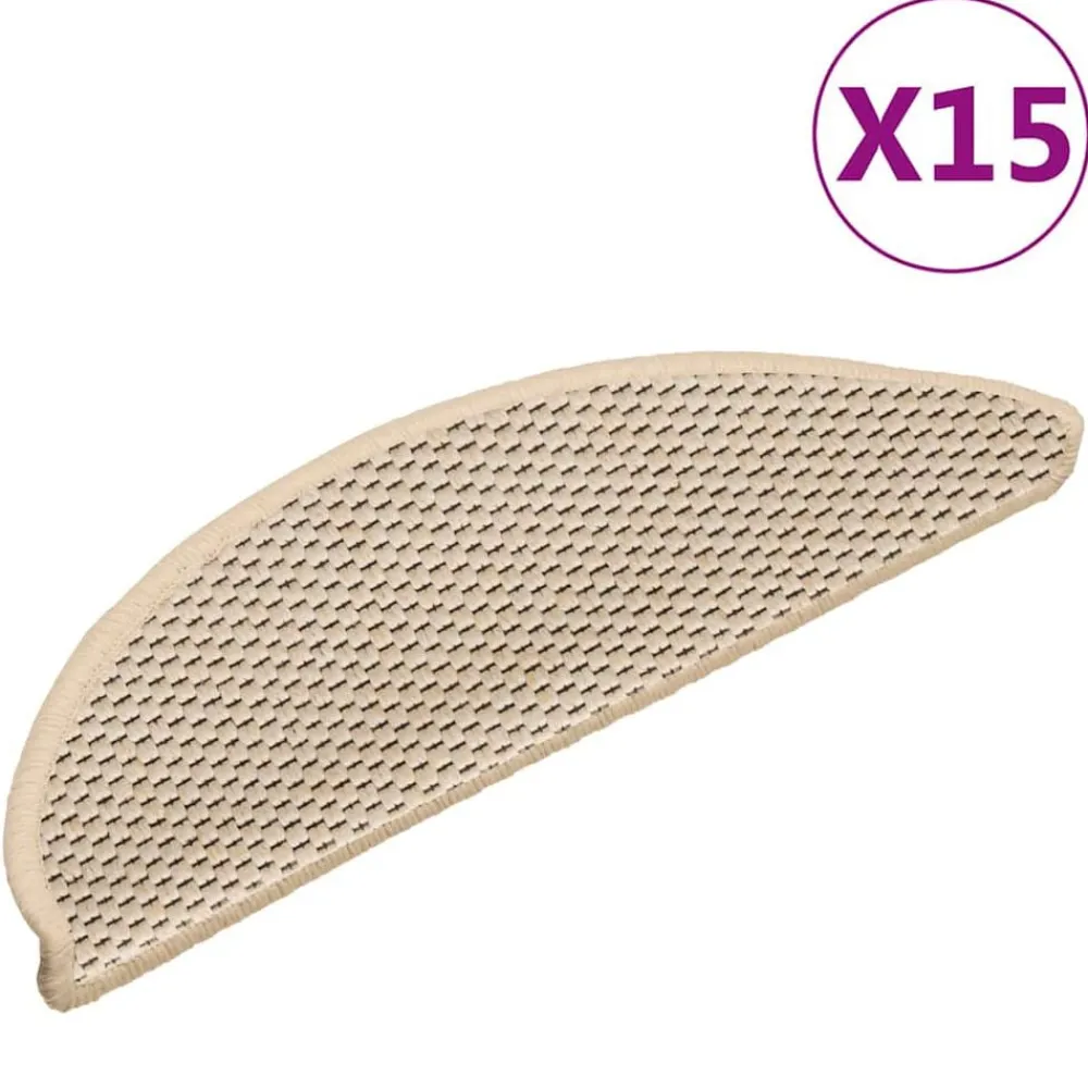 vidaXL Alfombrillas autoadhesivas sisal 15 uds 56x17x3 cm Bereber Clearance