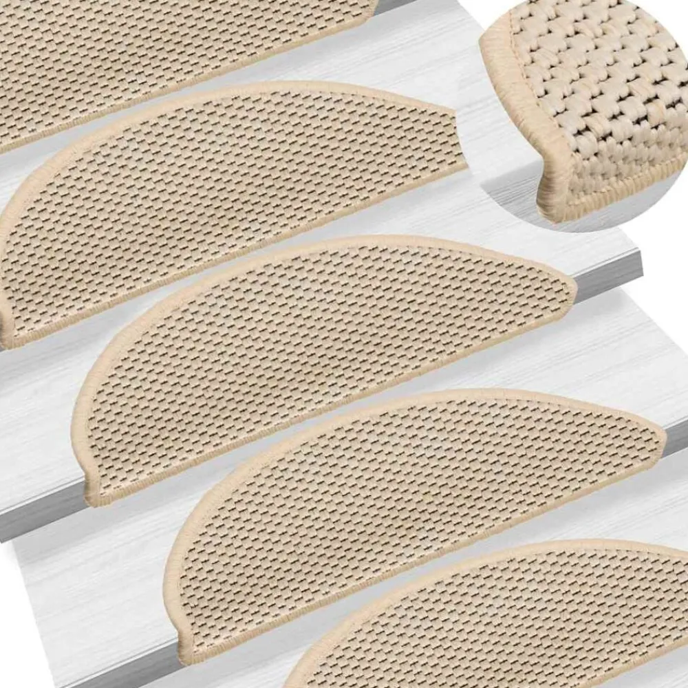 vidaXL Alfombrillas autoadhesivas sisal 15 uds 56x17x3 cm Bereber Clearance