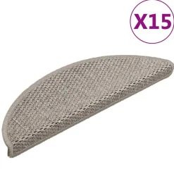 vidaXL Alfombrillas autoadhesivas sisal 15 uds 56x17x3 cm Plateado Outlet