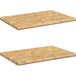 vidaXL Accesorios Para El Baño-Alfombrillas de baño 2 unidades bambú 50x35 cm