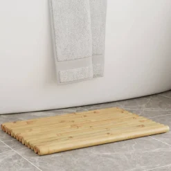 vidaXL Accesorios Para El Baño-Alfombrillas de baño 2 unidades bambú 50x35 cm