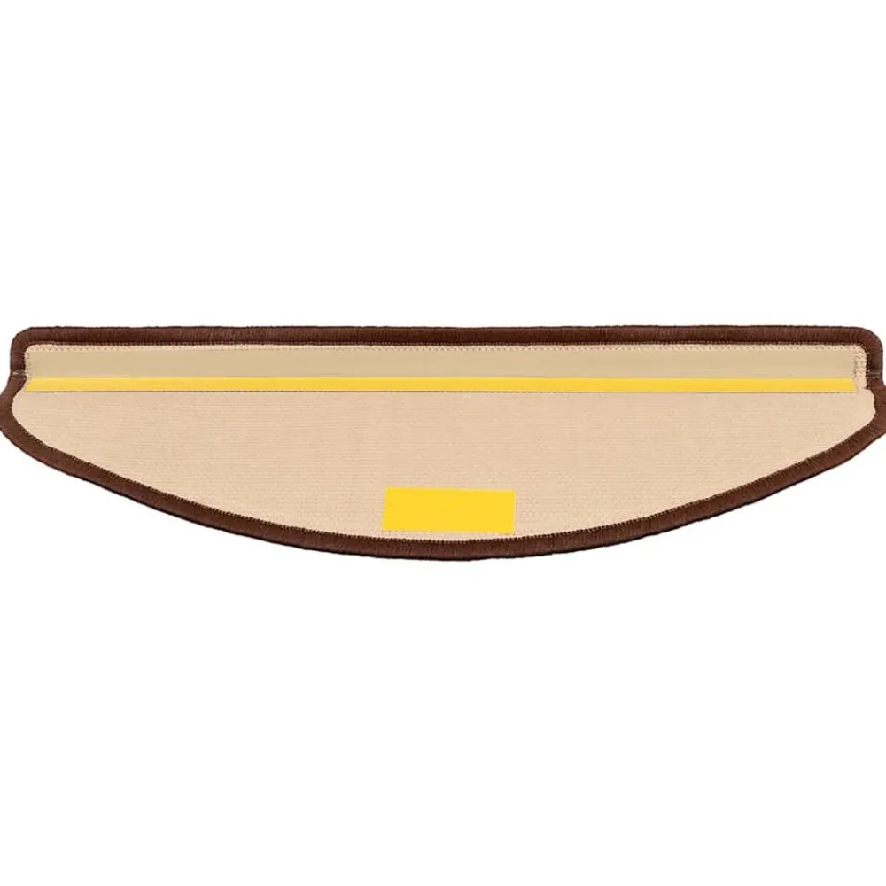 vidaXL Productos Del Hogar-Alfombrillas de escalera autoadhesivas 5 uds marrón 65x21x4 cm