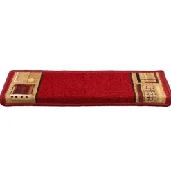 vidaXL Alfombrillas de escalera autoadhesivas 5 uds 65x21x4 cm Rojo