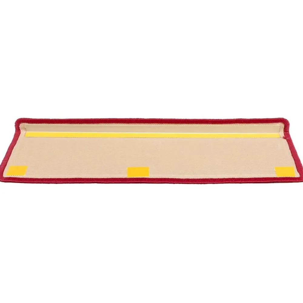 vidaXL Alfombrillas de escalera autoadhesivas 5 uds 65x21x4 cm Rojo