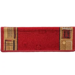 vidaXL Alfombrillas de escalera autoadhesivas 5 uds 65x21x4 cm Rojo