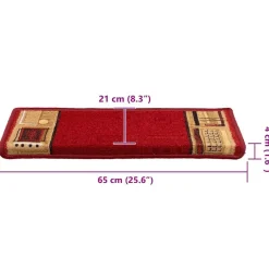 vidaXL Alfombrillas de escalera autoadhesivas 5 uds 65x21x4 cm Rojo