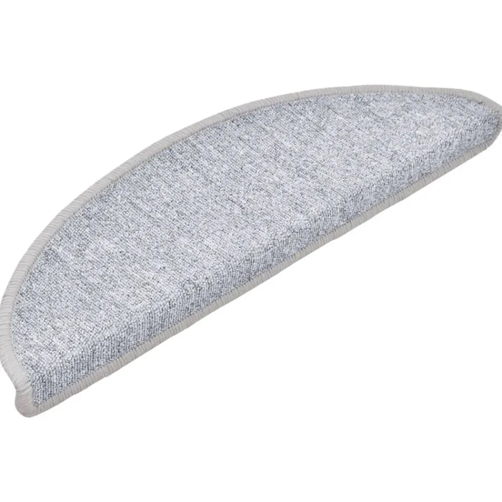 vidaXL Alfombrillas de escalera 15 unidades 56x17x3 cm Gris claro