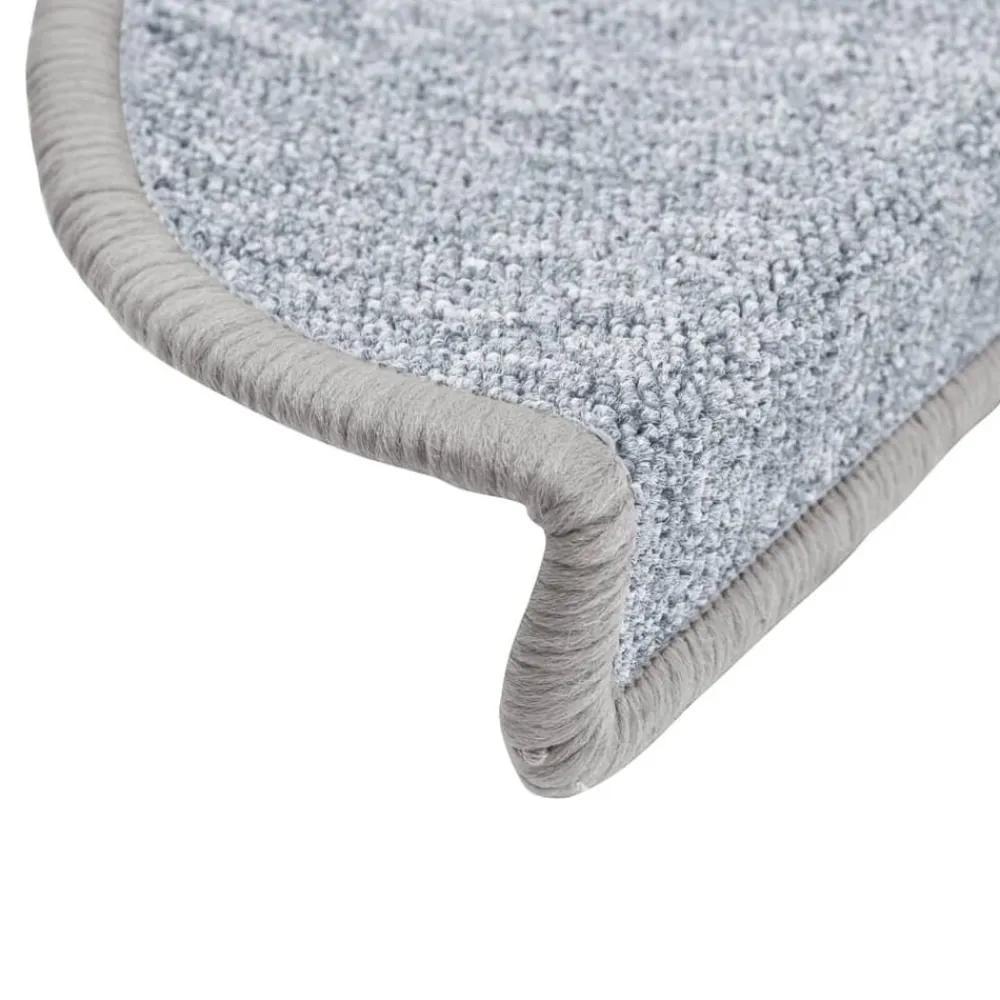 vidaXL Alfombrillas de escalera 15 unidades 56x17x3 cm Gris claro