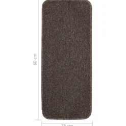 vidaXL Alfombrillas de escalera 15 uds marrón rectangular 60x25 cm Marr&oacute;n oscuro Discount