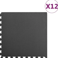 vidaXL Alfombrillas de goma EVA negras 12 uds 4,32 ㎡ Negro Online