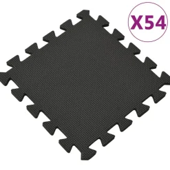 vidaXL Alfombrillas de goma EVA negra 54 uds 4,86㎡ Best