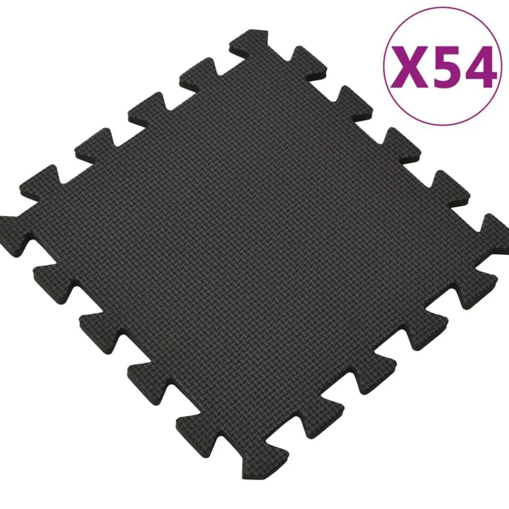 vidaXL Alfombrillas de goma EVA negra 54 uds 4,86㎡ Best