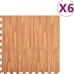 vidaXL Fitness Y Musculación-Alfombrillas de goma EVA vetas de madera 54 uds 2,16 ㎡