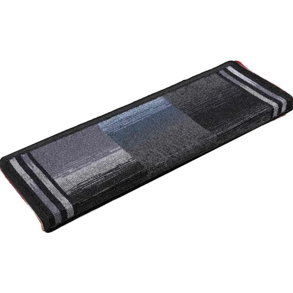 vidaXL Alfombrillas escalera autoadhesivas 5uds 65x21x4cm Negro y gris Hot