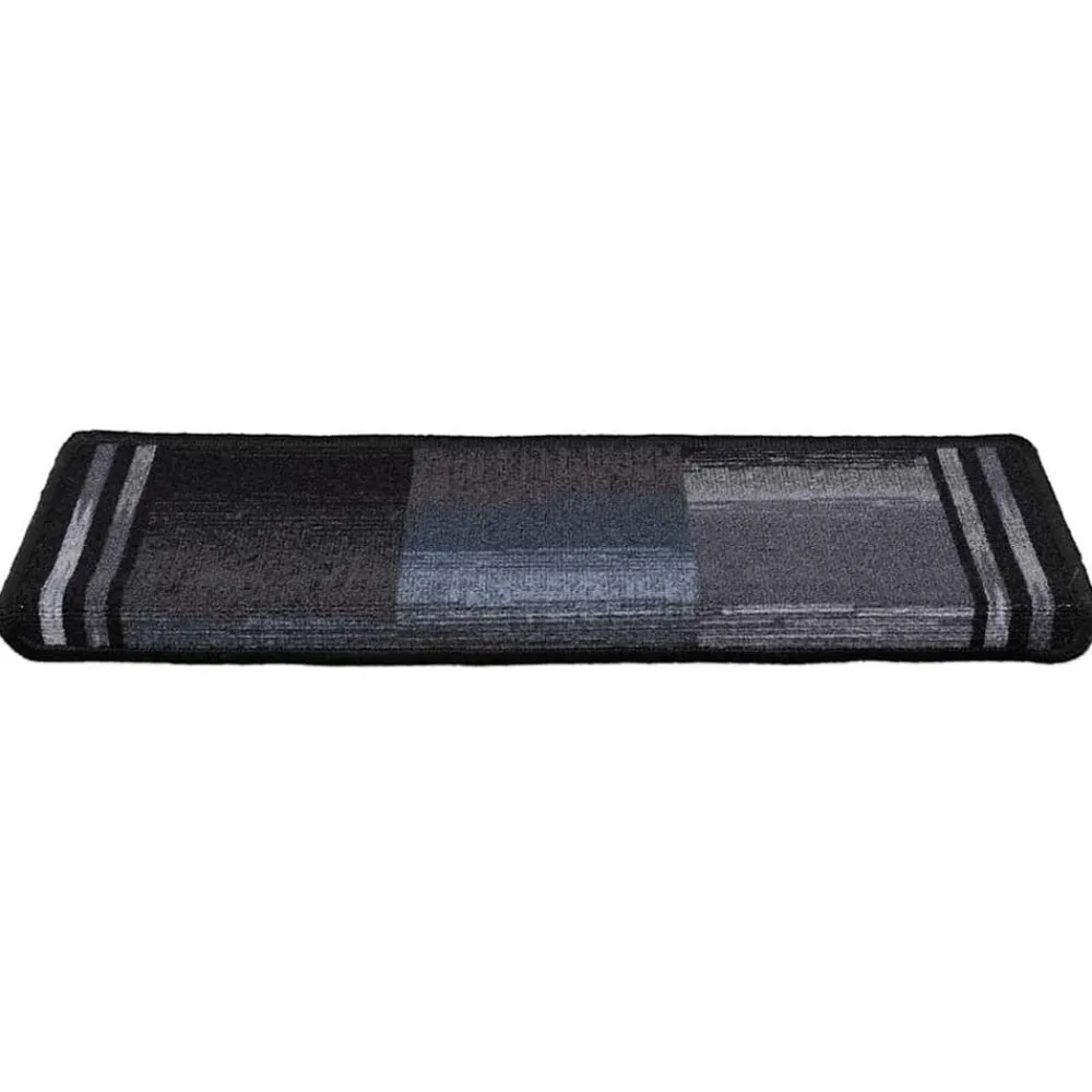 vidaXL Alfombrillas escalera autoadhesivas 5uds 65x21x4cm Negro y gris Hot