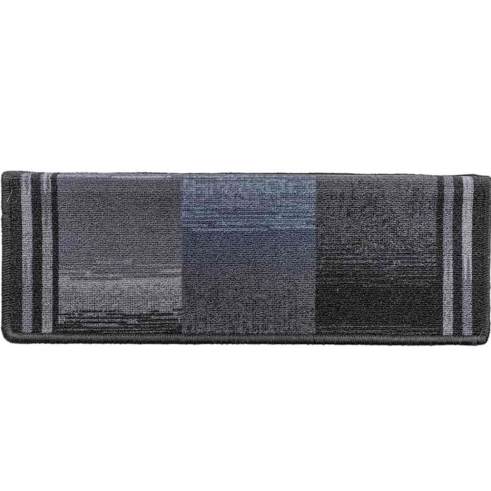 vidaXL Alfombrillas escalera autoadhesivas 5uds 65x21x4cm Negro y gris Hot