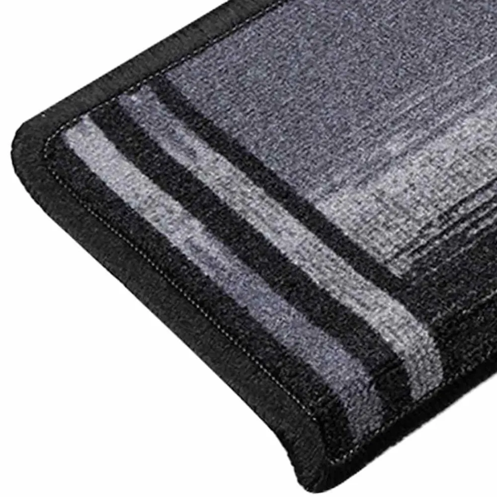 vidaXL Alfombrillas escalera autoadhesivas 5uds 65x21x4cm Negro y gris Hot