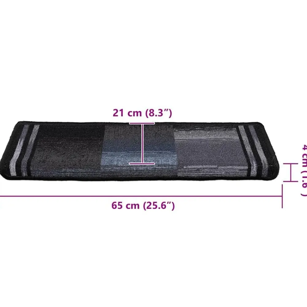 vidaXL Alfombrillas escalera autoadhesivas 5uds 65x21x4cm Negro y gris Hot