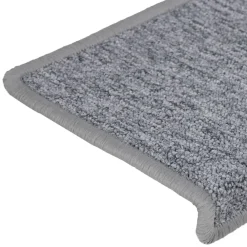 vidaXL Productos Del Hogar-Alfombrillas para escaleras 15 unidades 65x21x4 cm Gris claro Borde rectangular