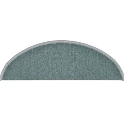vidaXL Alfombrillas para escaleras 15 unidades 56x17x3 cm Semicircular Azul mar Clearance