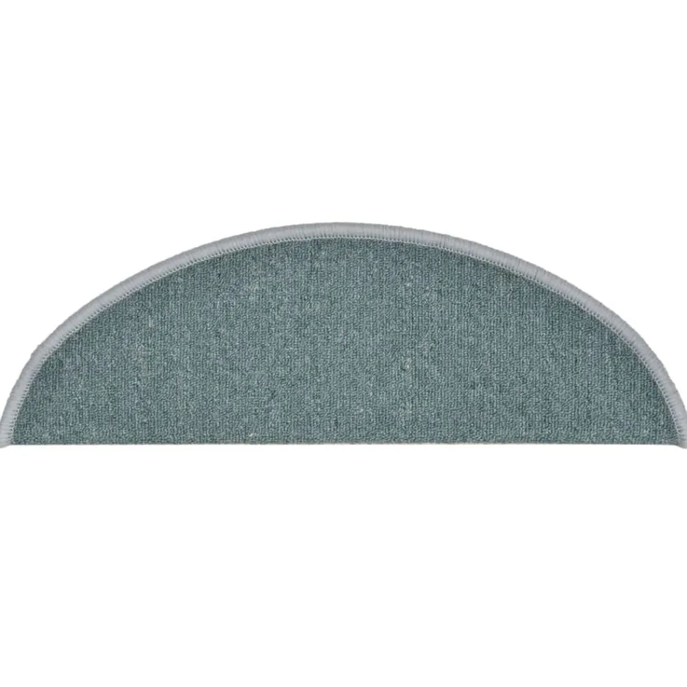 vidaXL Alfombrillas para escaleras 15 unidades 56x17x3 cm Semicircular Azul mar Clearance