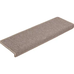 vidaXL Productos Del Hogar-Alfombrillas para escaleras 15 unidades 65x21x4 cm Marrón claro Borde rectangular