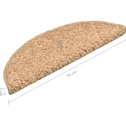 vidaXL Alfombrillas para escaleras doradas, 15 unidades, 56 x 17 x 3 cm, semicirculares Dorado New