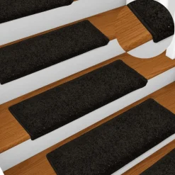 vidaXL Productos Del Hogar-Alfombrillas para escaleras 15 unidades 65x21x4 cm Borde Rectangular
