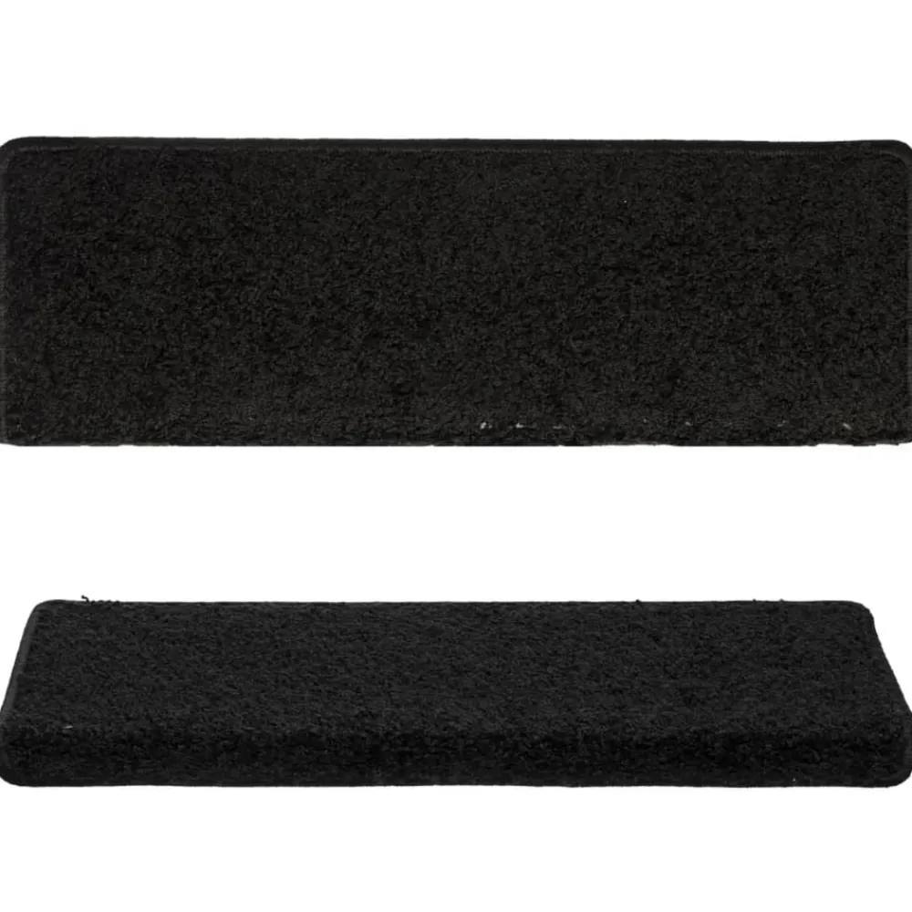 vidaXL Productos Del Hogar-Alfombrillas para escaleras 15 unidades 65x21x4 cm Borde Rectangular