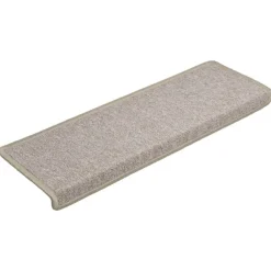 vidaXL Productos Del Hogar-Alfombrillas para escaleras 15 unidades 65x21x4 cm Gris topo Borde rectangular