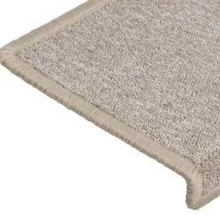 vidaXL Productos Del Hogar-Alfombrillas para escaleras 15 unidades 65x21x4 cm Gris topo Borde rectangular