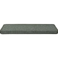 vidaXL Alfombrillas para escaleras 15 unidades 65x21x4 cm Borde rectangular Verde oscuro Sale