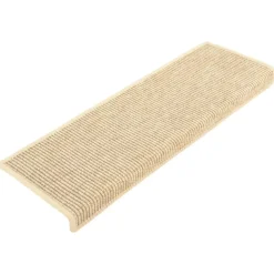 vidaXL Productos Del Hogar-Alfombrillas para escaleras 15 unidades 65x21x4 cm Borde rectangular