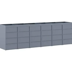 vidaXL Almacenamiento de cubos Wheelie para 6 cubos Claro Gris Online