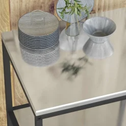vidaXL Armarios Y Almacenamiento-Almacenamiento de cocina Plateado 90 x 50 x 92 cm Acero