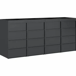 vidaXL Almacenamiento de cubos Wheelie para 4 cubos Antracita Acero
