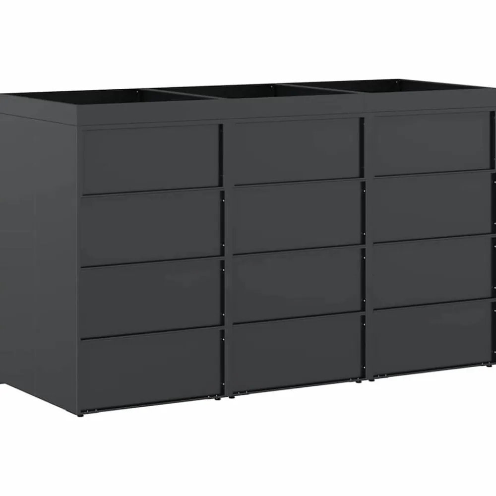 vidaXL Productos Del Hogar-Almacenamiento de cubos Wheelie para 3 cubos