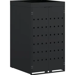 vidaXL Almacenamiento para Contenedor Rueda con Techo para Plantas para Contenedor de 240L Negro Clearance