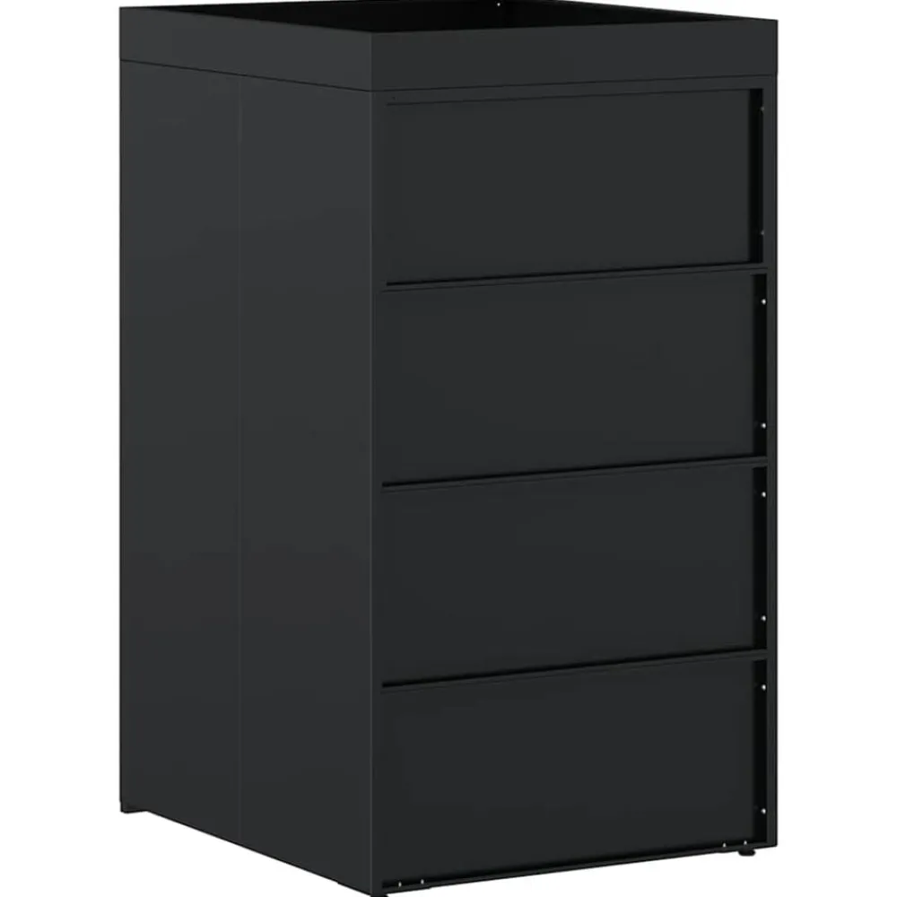 vidaXL Almacenamiento para Contenedor Rueda con Techo para Plantas para Contenedor de 240L Negro Clearance