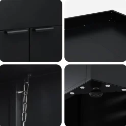 vidaXL Almacenamiento para Contenedor Rueda con Techo para Plantas para Contenedor de 240L Negro Clearance