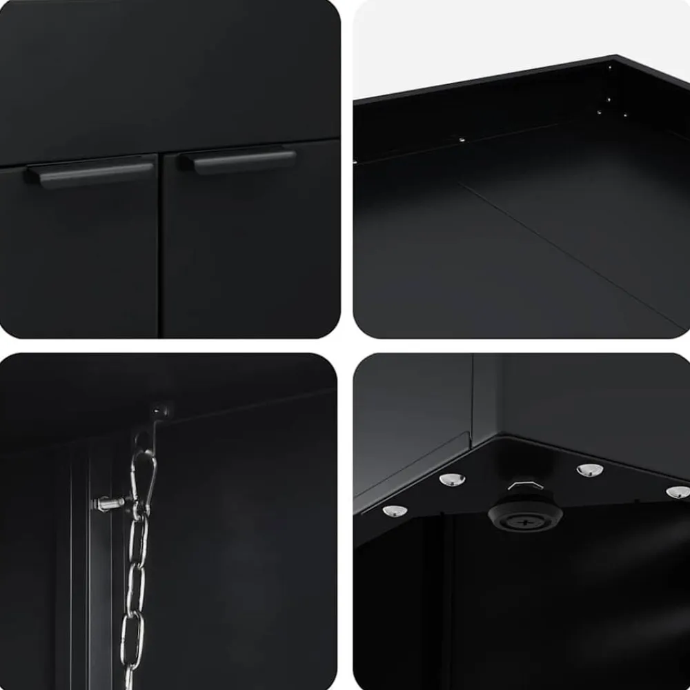 vidaXL Almacenamiento para Contenedor Rueda con Techo para Plantas para Contenedor de 240L Negro Clearance