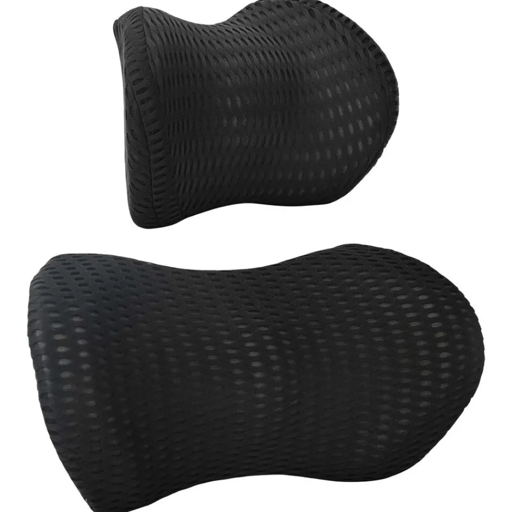vidaXL Almohada cervical, Almohada lumbar Espuma Viscoelástica Negro Sale