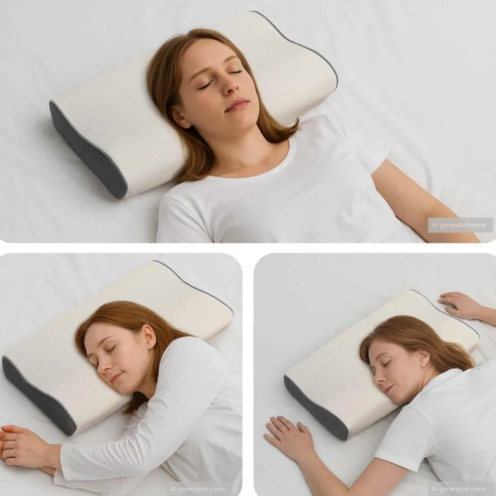 vidaXL Almohada cervical Espuma Viscoelástica 59 x 34,5 x 12 cm White Discount