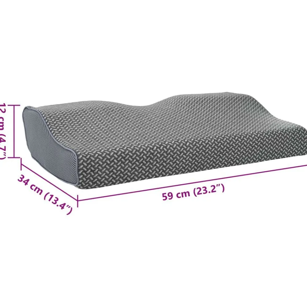 vidaXL Almohada con almohada 60 x 34 x 11 cm Poliéster Gris Hot