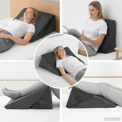 vidaXL Ropa De Casa-Almohada en forma de cuña 55 x 55 x 26 cm