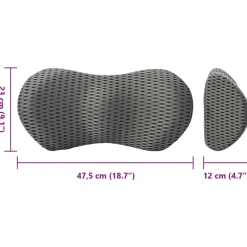vidaXL Almohada lumbar Espuma Viscoelástica 47,5 x 23 x 12 cm Gris Clearance