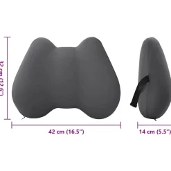 vidaXL Almohada lumbar Espuma Viscoelástica 40 x 32 x 14 cm Gris Sale